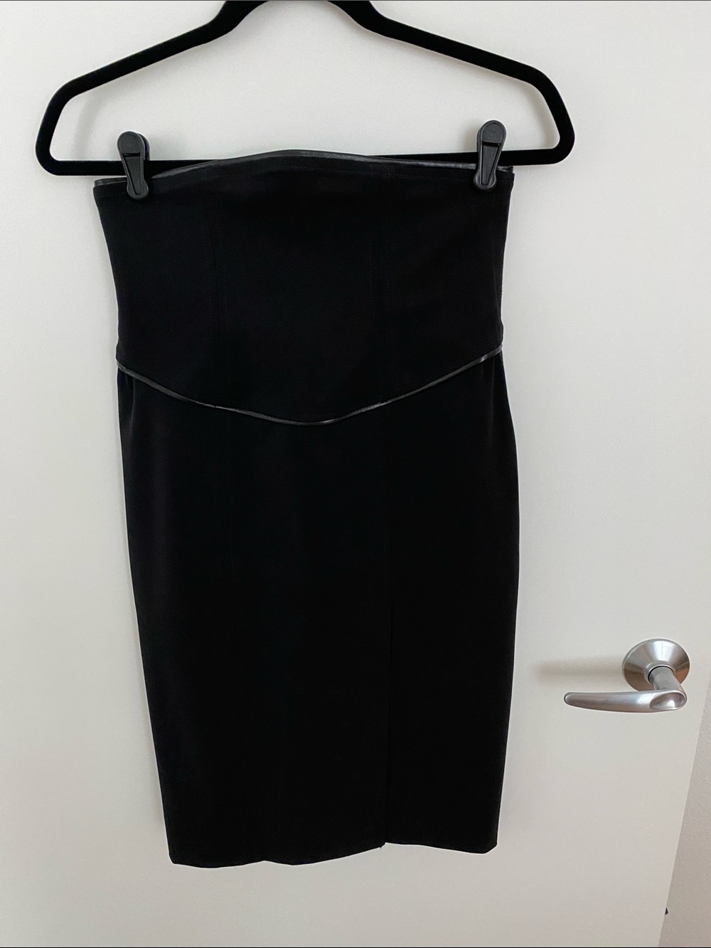 bebe Black Strapless Sheath Dress